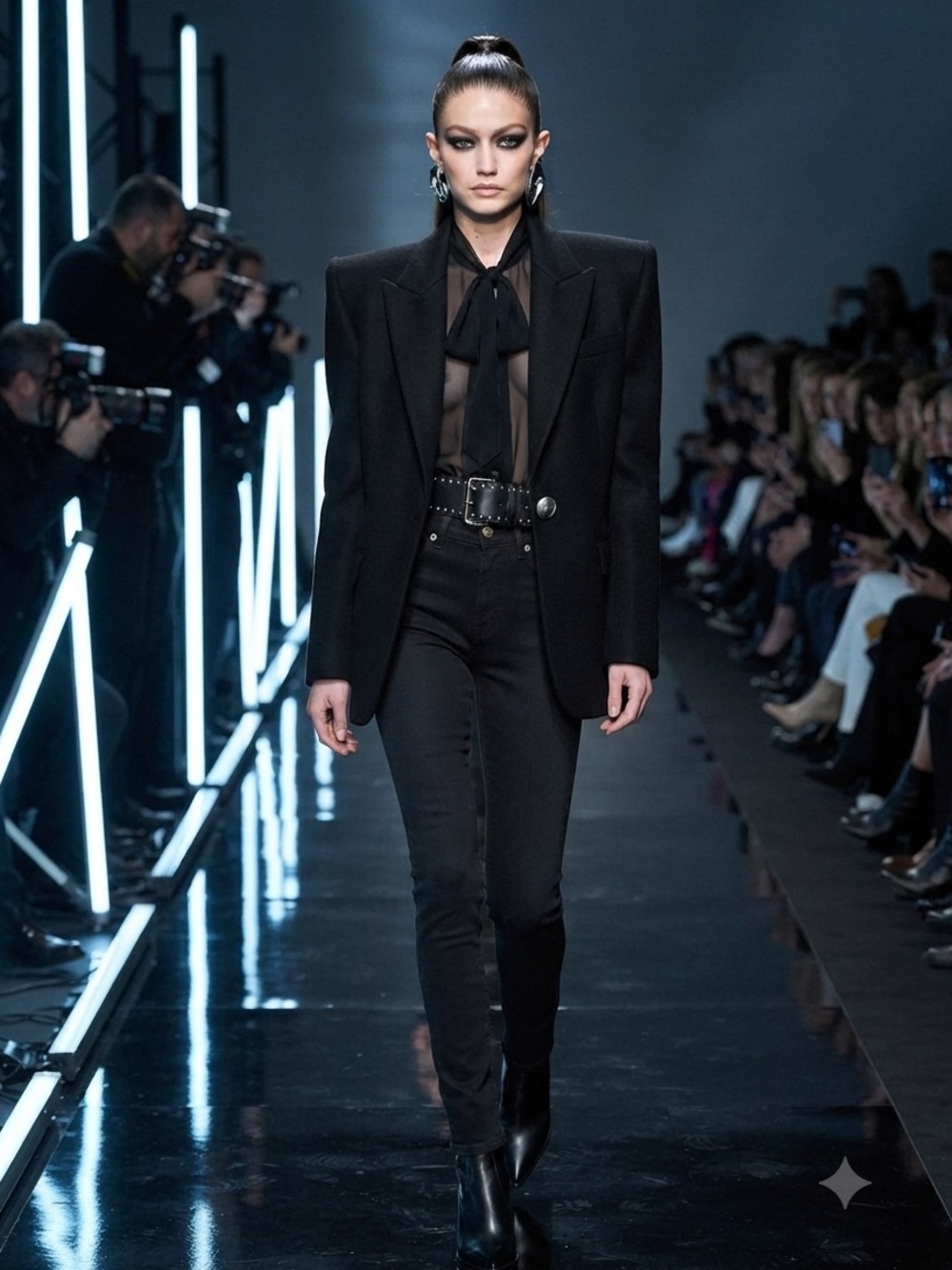 Saint Laurent Paris Hedi Slimane 2014SS D05 W/SK-MW Black Skinny Jeans Sz 26